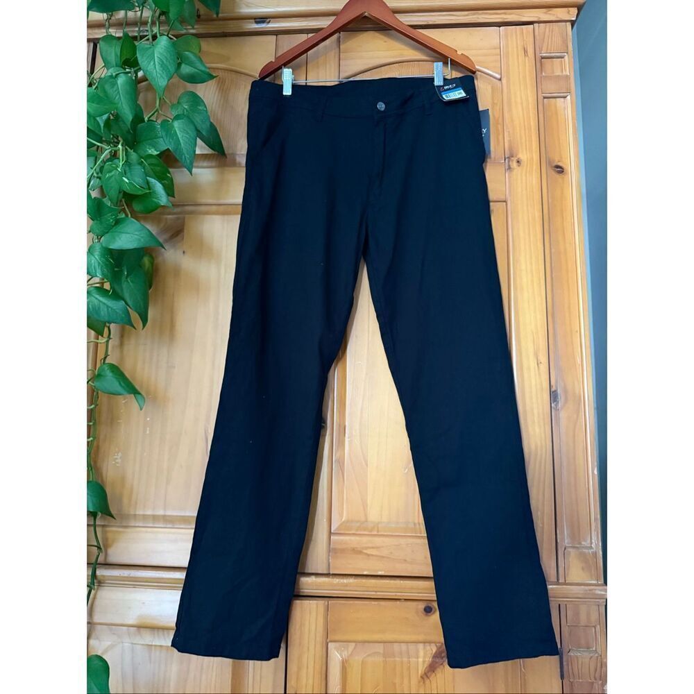 NWT  Galaxy by Harvic Men’s Flex Stretch Black Chino Pants (Size 36)